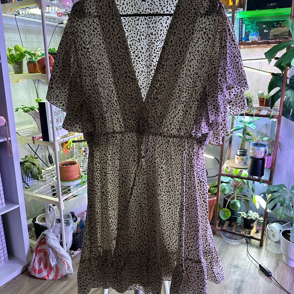Leopard Print V-Neck Dress